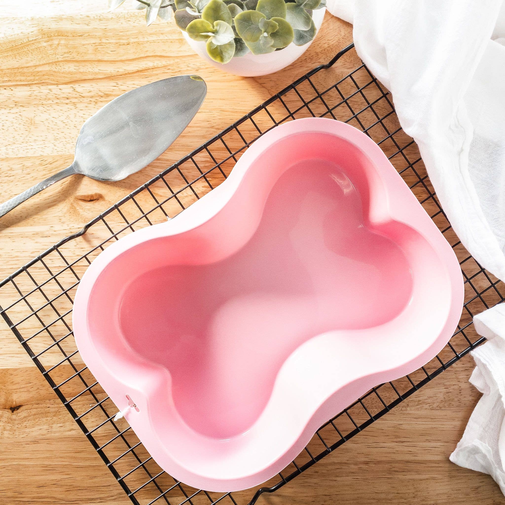 Puppy Cake LLC - Dog Bone Shaped Silicone Cake Pan: Pink